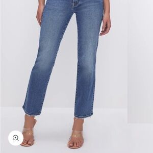 Good American Straight Leg Blue Jeans